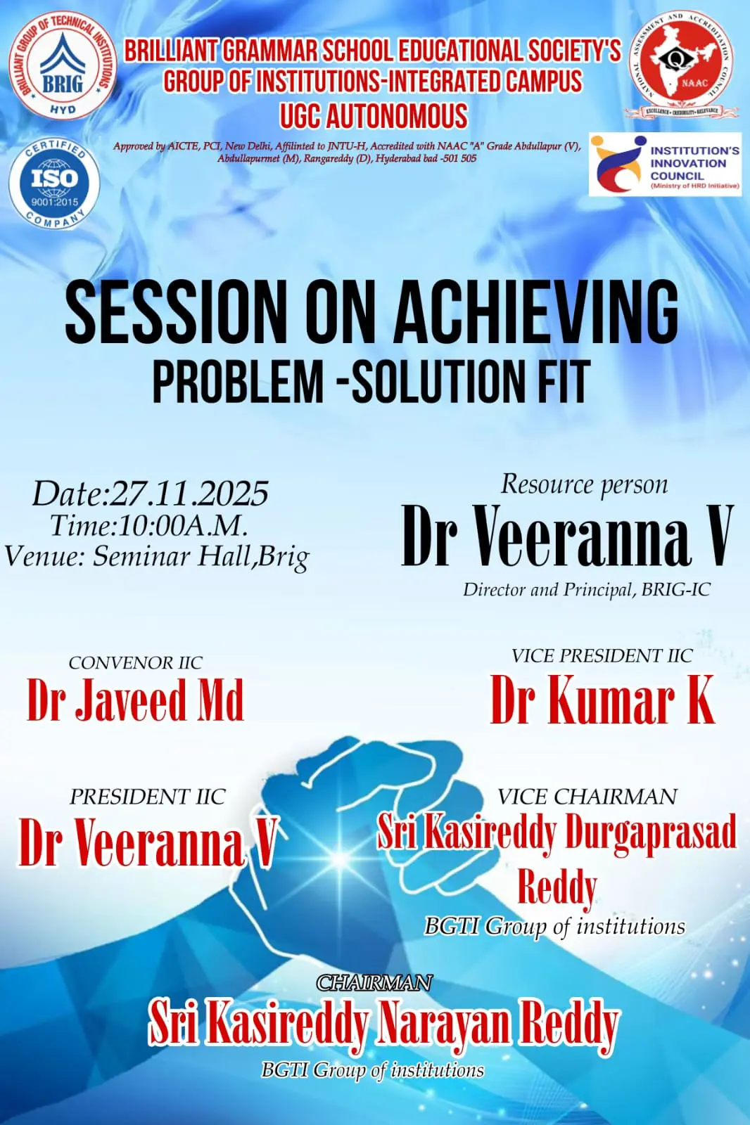 27 11 2025   Session On Achieving ProblemтАУsolution Fit