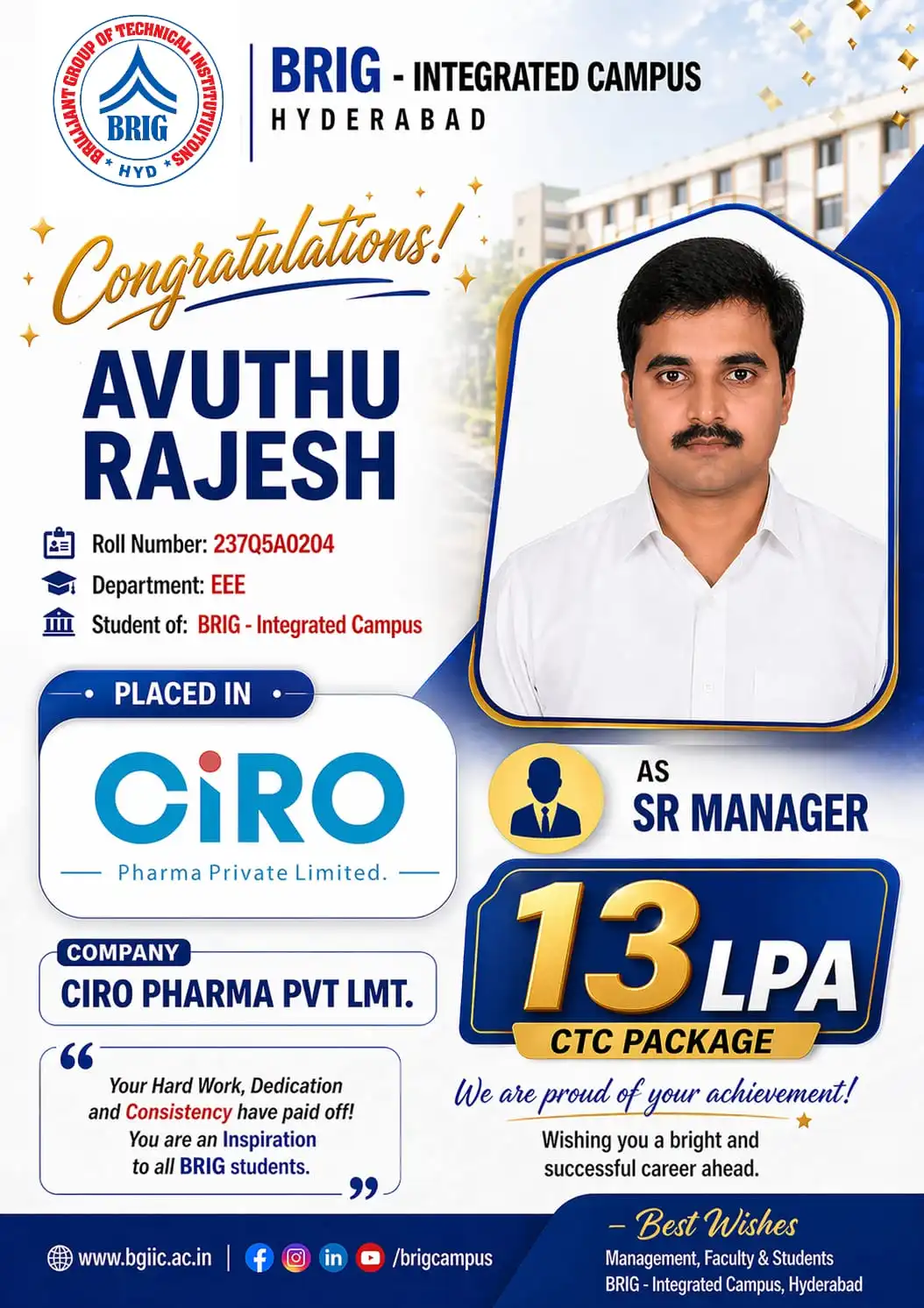 13 LPA BRIG EEE Placement CIRO Pharma